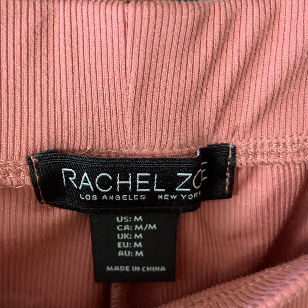 Rachel Zoe Dusty Pink Ribbed Long Sleeve Top and Pants Matching Set - Picture 6 of 8